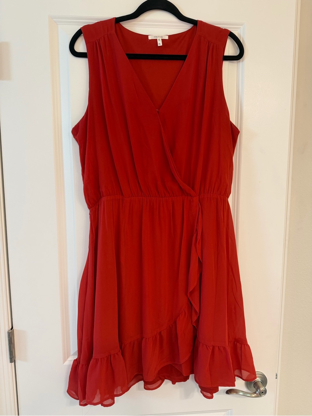 EUC Women’s Maurices Red Sleeveless Wrap-Style Mini Dress, XL